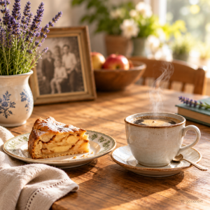 Kaffeeduft und Apfelkuchen als Symbole für vertraute Erinnerungen bei Demenz